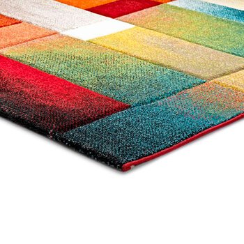 Alfombras 100% Polipropileno HEAT-SET FRISÈ Alfombra geométrica vintage multi 60x120